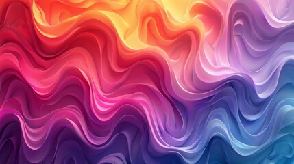 Wall Mural - abstract background with vibrant, colorful waves transitioning smoothly from light blue to red, oran