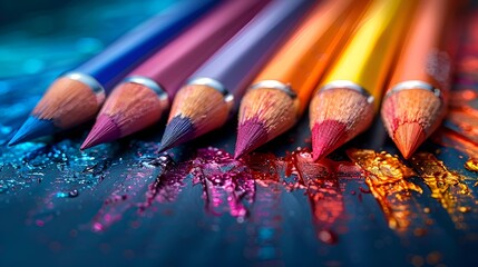 Poster - a group of colored pencils.

