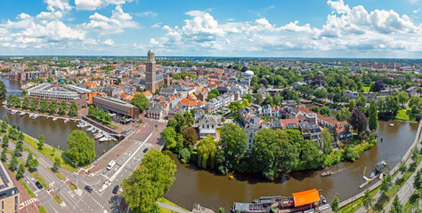 Poster - Aerial panorama from the city Zwolle in the Netherlands