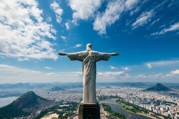 Poster - Bursting fireworks illuminate the night sky casting a vibrant glow over Brazils Independence Day festivities 