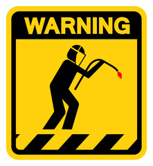 Wall Mural - Warning Welding Area Warning Sign, Vector Illustration, Isolate On White Background Label. EPS10