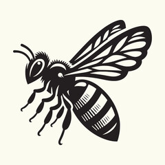 Canvas Print - Honey Bee Silhouette Vector Illustration Design