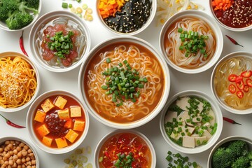 Wall Mural - ramen hot pot with side dishes