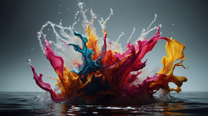 Wall Mural - colorful splash in water