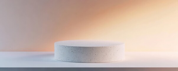 Aufkleber - White cylindrical podium with soft gradient background for product display