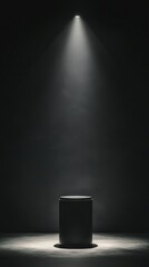 Aufkleber - Spotlight illuminating a pedestal in a dark room, dramatic lighting concept