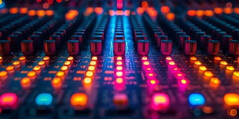 Close-Up of a Professional Sound Board