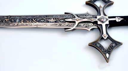 Ornate Fantasy Sword with Intricate Detail - Perfect for Game Design or 3D Modeling