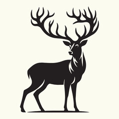 Wall Mural - Deer Animal Silhouette Vector Illustration Design