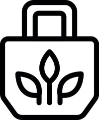 Poster - Line icon of a reusable bag showing commitment to environmental sustainability