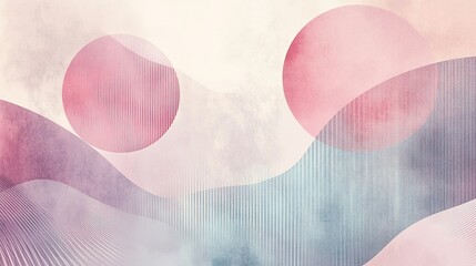 Poster - Abstract Watercolor Artwork with Circular and Curved Shapes