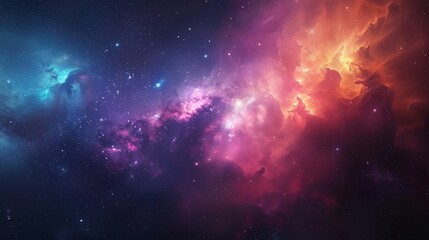 Vibrant cosmic background with stars, nebulae, and galaxies