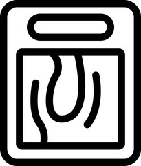 Sticker - Line icon of a fingerprint scan showing the result of a biometric authentication process