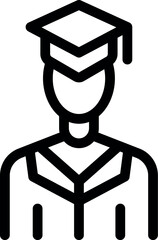 Poster - Graduate student wearing cap and gown celebrating graduation