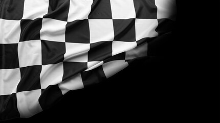 Wall Mural - Checkered flag on black