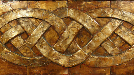 Wall Mural -   A close-up photo of a metal thing with a knot in its middle and two overlapping circles on the sides