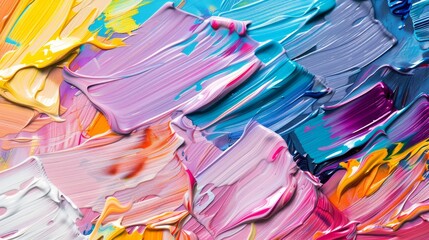 Sticker - Colorful oil paint strokes abstract art wallpaper background