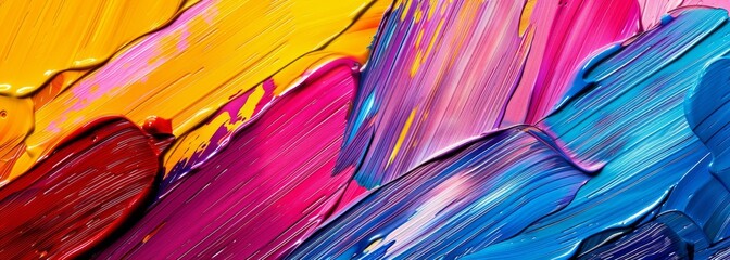 Sticker - Colorful oil paint strokes abstract art wallpaper background