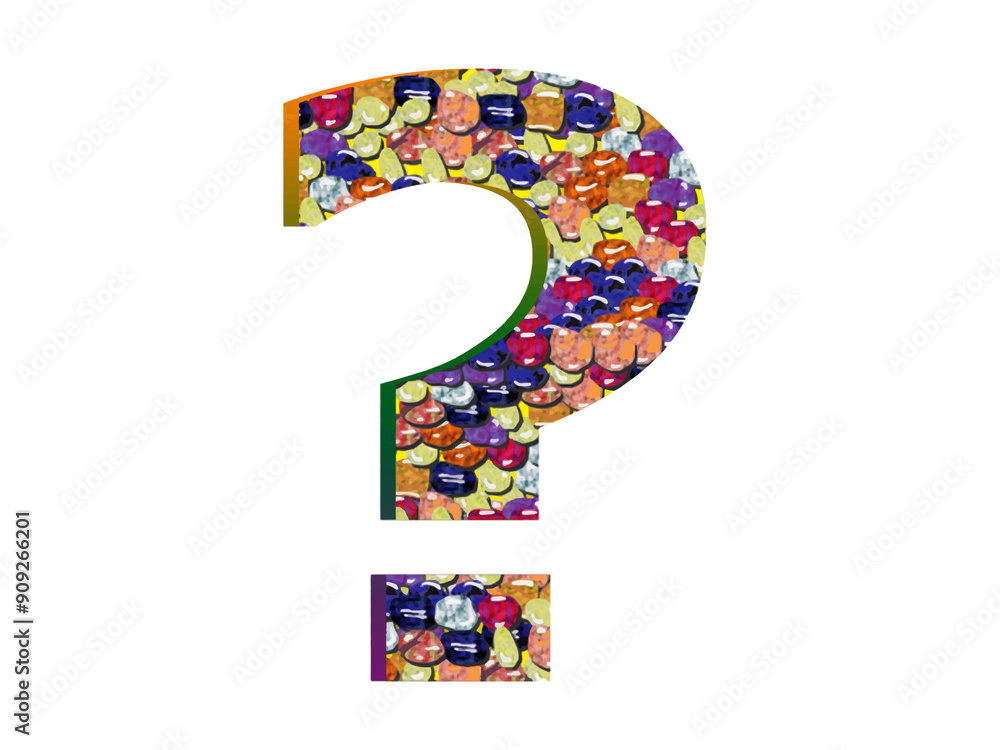 Question mark ,made of gem stones 3d multicolor sign design. Grab this ...