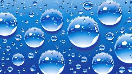 Wall Mural - blue sheet with water droplets on it, set against a blue sky