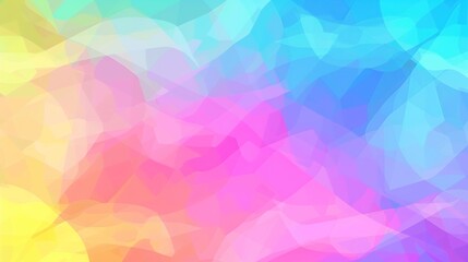 Canvas Print -   A vibrant abstract image featuring various tones of pink, blue, yellow, and green on a pristine white backdrop