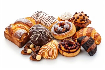 Wall Mural - Selection of delicious pastries are waiting to be eaten