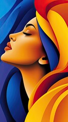 Canvas Print - Colorful Abstract Portrait of a Woman