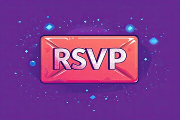 Poster - Colorful RSVP Button Design on Purple Background