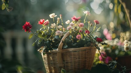 Canvas Print - basket with flowers