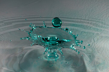 water drop splash colored green