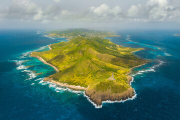 Drone View of St Croix US Virgin Islands from the East