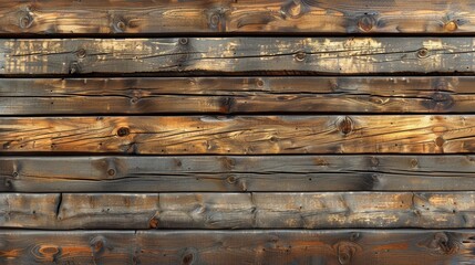 Rustic Wooden Planks Weathered by Time and Elements in a Natural Outdoor Setting