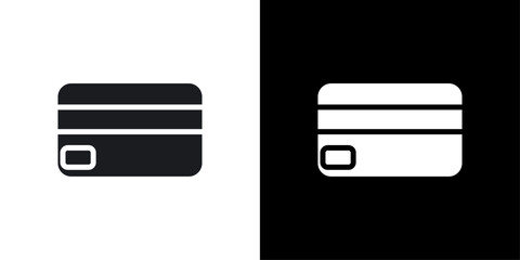 Wall Mural - Credit card icon flat line symbol set.