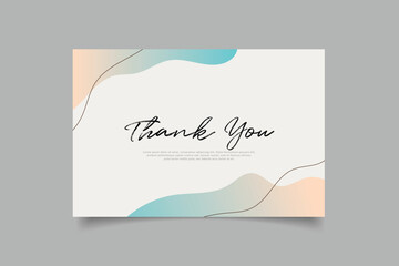 Canvas Print - thank you card template design,with abstract background