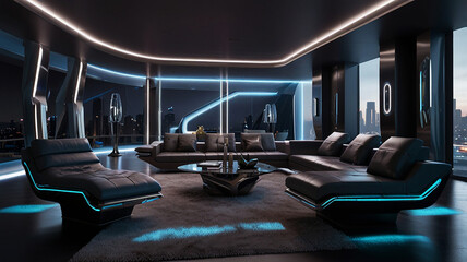 modern futuristic interior design 