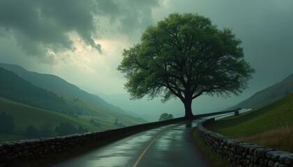 Wall Mural - Winding Road Through the Mountains.