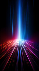 Wall Mural - Digital red and blue glowing light abstract graphic poster background