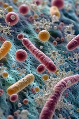 Wall Mural - Microscopic view of scientific medical bacteria