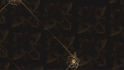 Wall Mural - Pattern black gold background design