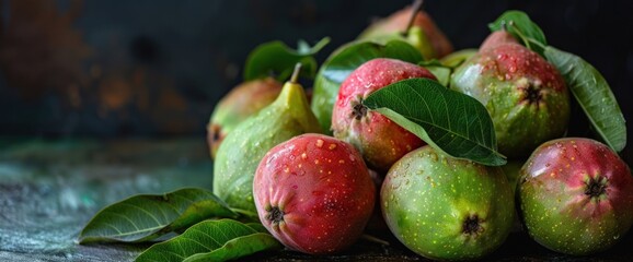 Poster - Fresh Pears with Dew Drops