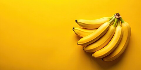 Bananas on a yellow background, bananas, fruit, yellow, vibrant, colorful, fresh, healthy, tropical, organic, food, produce