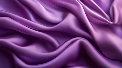 Smooth, flowing purple satin fabric background texture. Luxury and elegance concept