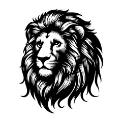 Lion head black digital art vector