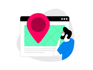 Wall Mural - browser geolocation and geocoding. using customer location data for targeted advertising and local s