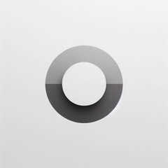 Wall Mural - White and black round button, 3D illustration icon, shiny and blank, symbolizing technology and design