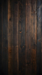 An old wooden door against a weathered wood background with a textured, dark brown surface and a grunge pattern