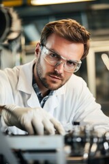 Wall Mural - Portrait of a factory production worker maintaining equipment, Generative AI