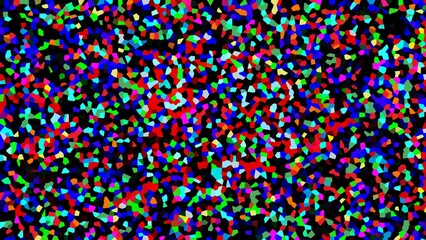 Wall Mural - A colorful image of many different colored dots. The image is a mix of red, blue, green, and yellow. The colors are scattered all over the image, creating a vibrant and lively atmosphere