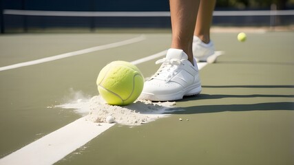 tennis ball on the court