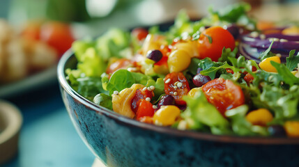 Wall Mural - salad with vegetables, A nutritious meal, such as a colorful salad bowl or a smoothie, emphasizing health and wellness